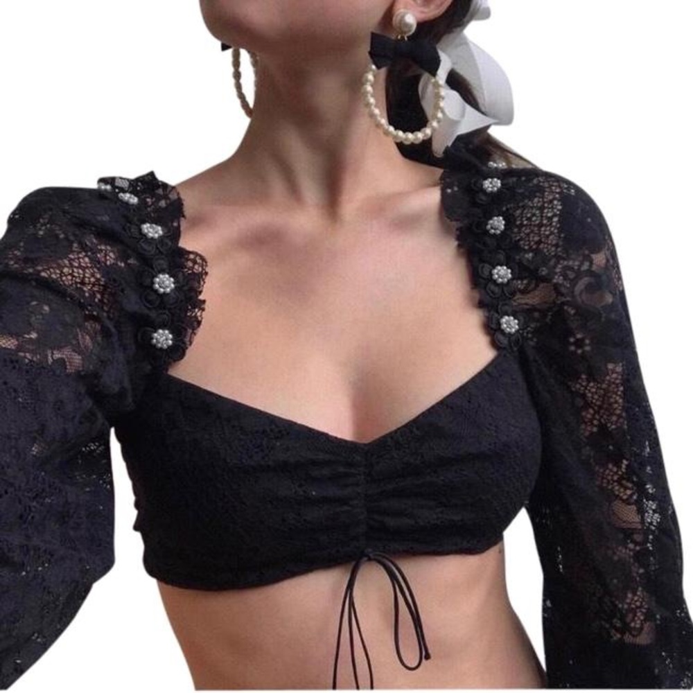 For Love And Lemons Lafayette Crop Top Small